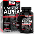 Force Factor Test X180 Alpha v2 T-Support for Men T-Supplement to Help Build Strength Boost Nitric Oxide and Support Daily Performance 120 Tablets
