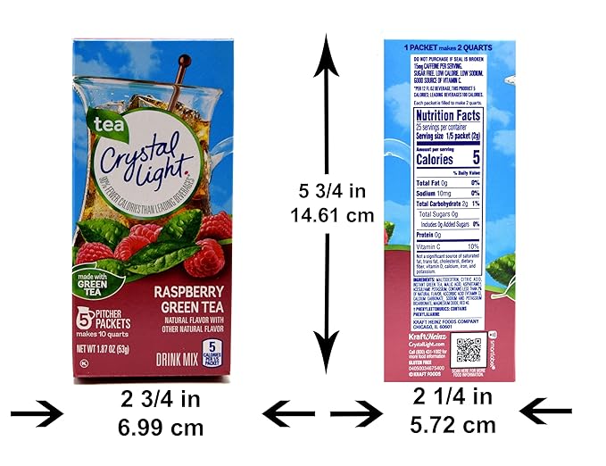 Crystal Light Raspberry Green Tea Drink Mix 10-Quart Canister (Pack of 24)