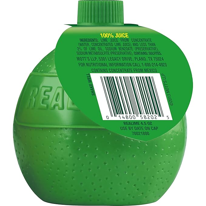 ReaLime 100% Lime Juice 4.5 fl oz bottle (Pack of 24) Made with Lime Juice from Concentrate Gluten-Free Sodium Free Perfect Mixer to add to Cocktails and Marinades