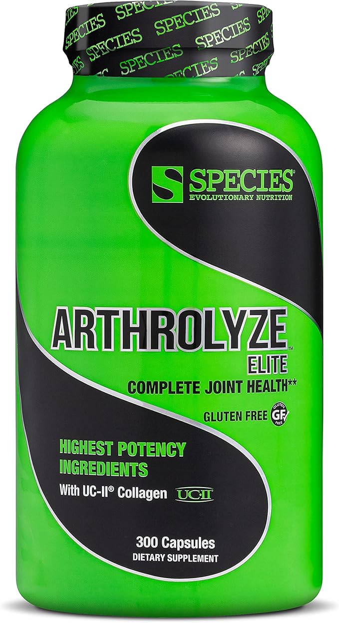 Species Nutrition Arthrolyze Joint Repair Supplement Fortified with UC-II Collagen MSM Glucosamine Chondroitin High Potency Connective Tissue &amp Joint Support (300 Capsules)