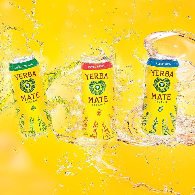 Yerba Madre Organic Yerba Mate Variety Pack 150mg Natural Caffeine Energy Drink Alternative No Jitters or Crash 15.5 Oz Cans (Pack of 12)
