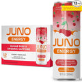 JUNO ENERGY Organic Cherry Sparkling Energy Drink - Sugar Free Energizing and Hydrating with 125mg Organic Caffeine from Green Coffee Beans Stevia Organic Sour and Black Cherry Juice &amp Electrol
