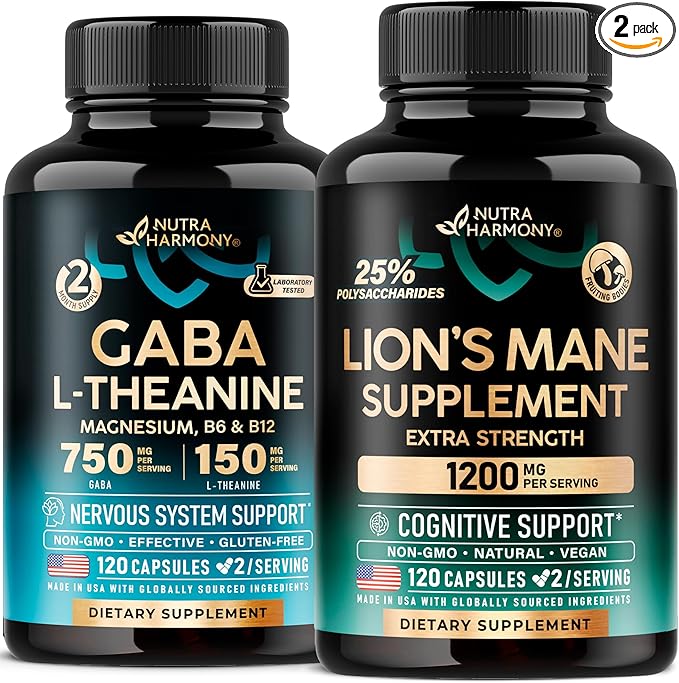 NUTRAHARMONY Calm Sleep Relaxation Stress Relief Support and Memory Focus &amp Clarity