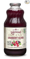 Lakewood Organic Cranberry Juice Blend 32-Ounce Bottles (Pack of 6)