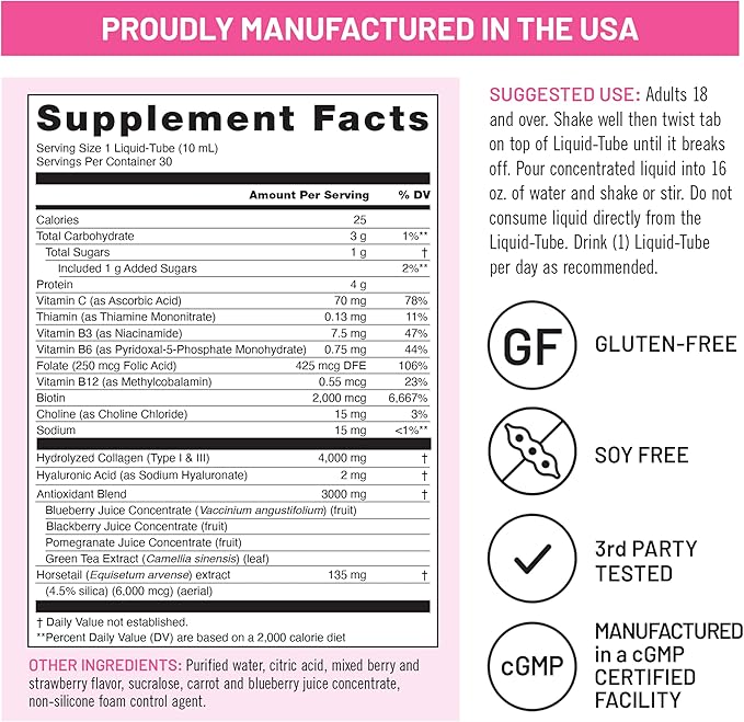 NatureWise [1] Hydrolyzed Liquid Collagen + Biotin + Vitamins - 30 Tubes[30 Day Supply] + [1] Omega 3 Fish Oil 1000mg + Vitamin E - Wild-Caught - 60 Softgels[30-Day Supply]