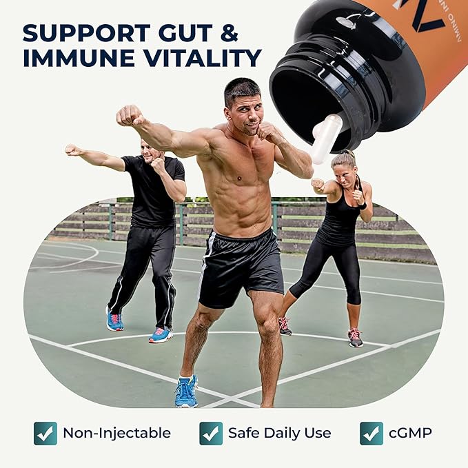 Amino Innovations KPV Peptide Supplement with Lysine–Proline–Valine for Immune Support Gut Health and Overall Wellness - Non-Stimulant Hormone-Free Formula for Daily Use - 60 capsules (30 servings)