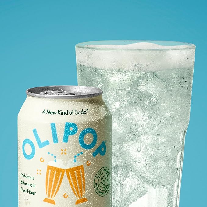 OLIPOP Prebiotic Soda Pop 3 Flavor Variety Pack Prebiotics Fiber and Botanicals Gluten GMO 12oz (12-Cans)