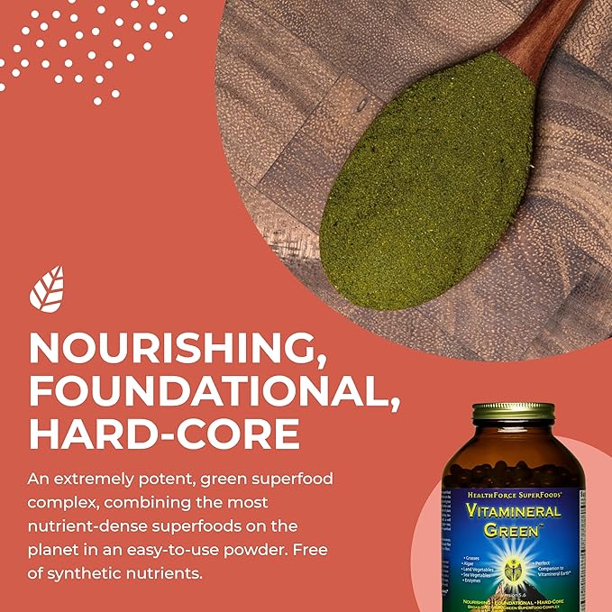 HEALTHFORCE SUPERFOODS Vitamineral Green - Mineral Supplement for Immune &amp Thyroid Support - Green Powder Supplement with Ingredients from The Land - Gluten-Free &amp Vegan - 400 Capsules