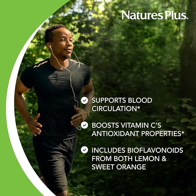 NaturesPlus Biorutin 1000 mg - 90 Tablets Pack of 2 - Bioflavonoid &amp Rutin Complex - Supports Vascular Function &amp Circulation - Vegetarian Gluten Free - 180 Total Servings