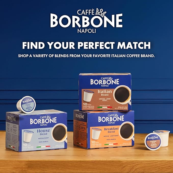 Caffè Borbone Variety Pack Coffee Pods (60 Count) – House Breakfast &amp Italian Roast Blends for a Smooth Bold &amp Balanced Brew – Single Serve Coffee Pods Compatible with K-Cup Brewers