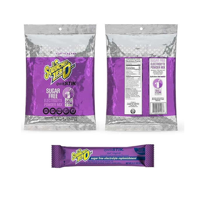 500 Qwik Stiks Sugar-Free Electrolyte Powdered Beverage Mix - Assorted Popular Flavors (grape watermelon lemonade mixed berry fruit punch)