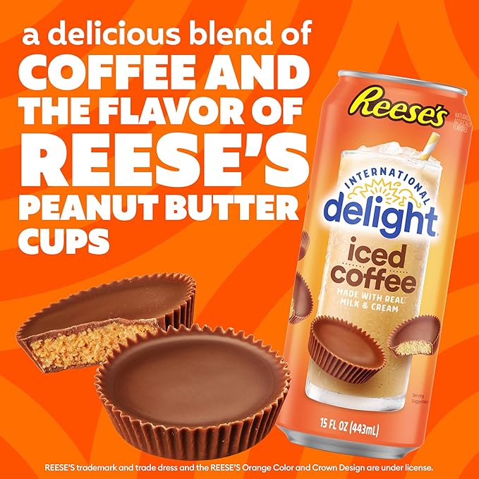 International Delight Iced Coffee REESE'S Grab and Go Coffee Drinks Made with Real Milk and Cream 15 FL OZ 12 Count