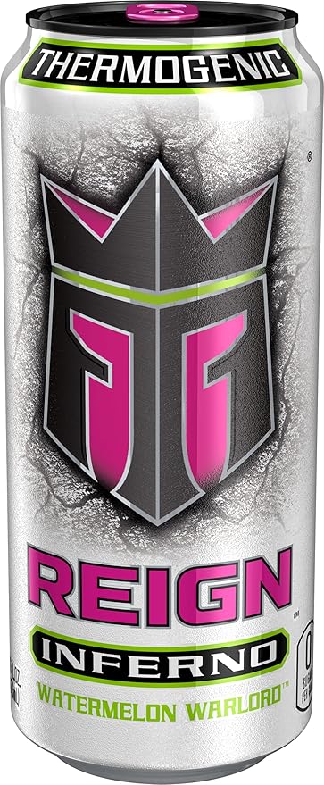 REIGN Inferno Watermelon Warlord Thermogenic Fuel Fitness and Performance Drink 16 Fl Oz (Pack of 12)