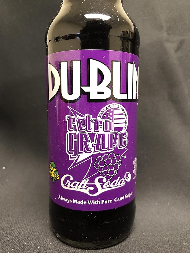 Retro Soda Sweetened with Pure Cane Sugar 12oz Glass Bottles (Pack of 24) (Dublin Retro Grape Soda)