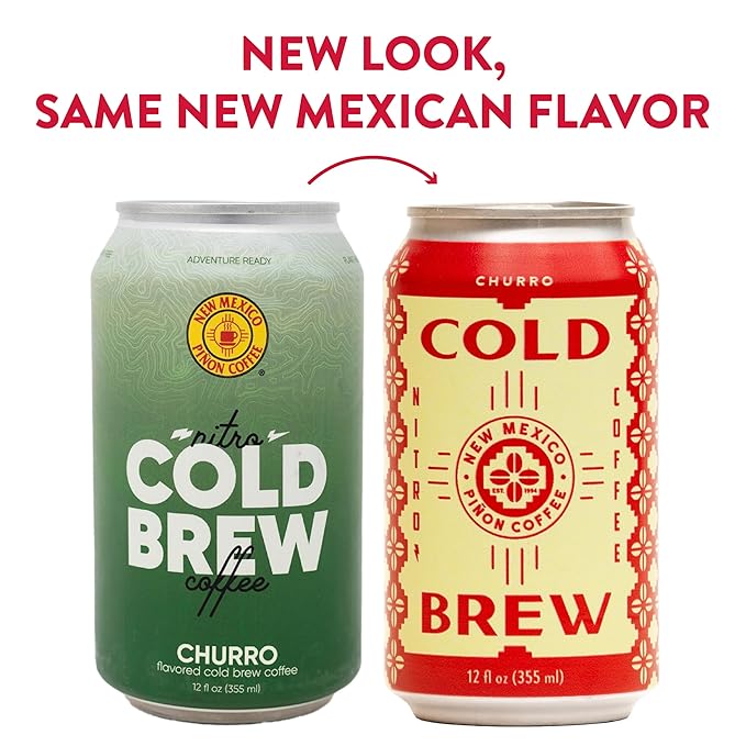 New Mexico Piñon Nitro Cold Brew Coffee Drinks - Smooth Cinnamon Kick High Energy Nitrogen Infused Churro Black Coffee Cans 12oz - Natural Flavor Zero Sugar &amp Dairy Free - 12 Pack