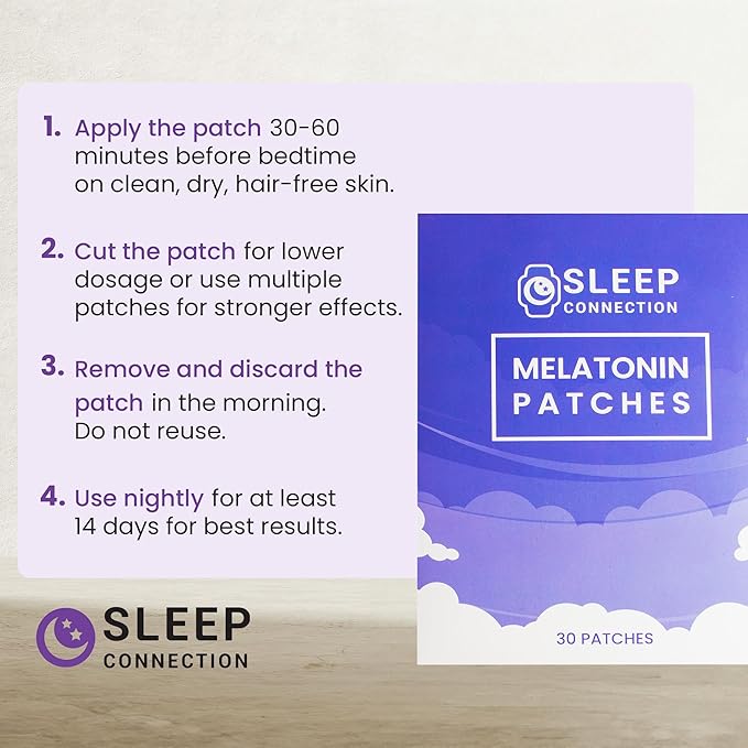 Melatonin Patches for Adults - 30 Beige Sleep Patches Skin Friendly Sleep Promoting Stickers with Natural Ingredients - Supports Better Sleep and Relaxation