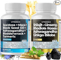 Vitamax Pure Himalayan Shilajit Supplement Sea Moss Ashwagandha Bladderwrack Gingko Biloba Organic Capsules &amp Trace Mineral for - Non-GMO - Vegan - Men and Women – Made in USA