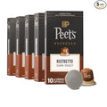 Peet's Coffee Dark Roast Espresso Capsules Compatible with Nespresso Original Machine 100% Arabica Coffee - Ristretto Intensity 10 50 Count (5 Boxes of 10 Espresso Capsules)