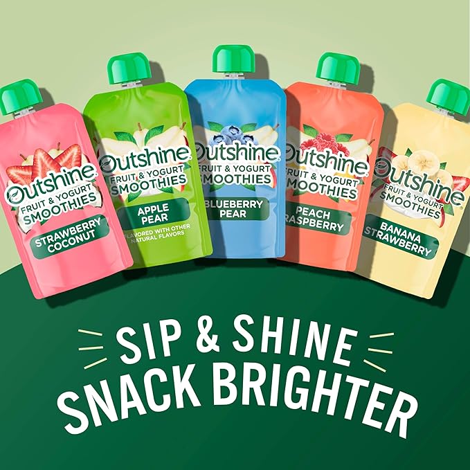 Outshine Smoothie Fruit &amp Yogurt Smoothie Pouches - Strawberry Coconut (24 Pack)