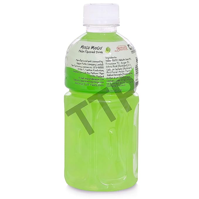 Mogu Mogu Fruit Juice with Nata De Coco 10.82 oz (Pack of 24) (Melon)