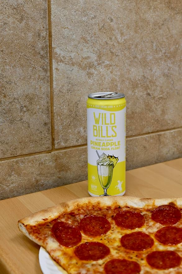 Pineapple - Wild Bill's Zero Sugar Cream Soda Zero Artificial Colors Flavors or Preservatives Naturally Sweetened (Individual 12oz Cans12-Pack)