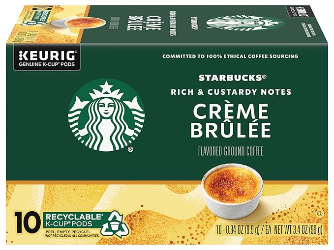 Starbucks Crème Brulée Flavored Blonde Roast Single Cup Coffee for Keurig Brewers 10 Count - Pack of 2