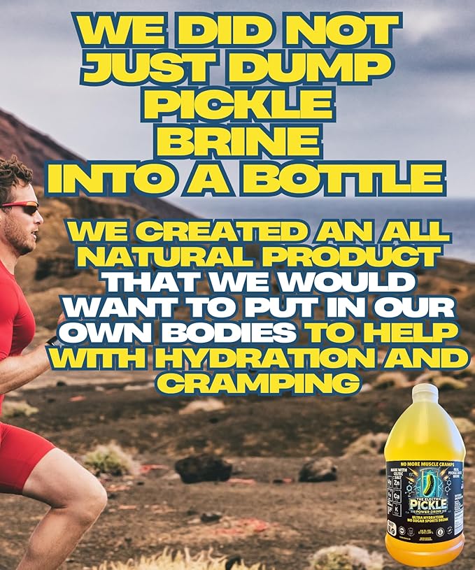 Electric Pickle Drink Hydration – Relieves Muscle Cramps – Designed for Day &amp Night Leg + Menstrual Cramp Relief – Made with Natural Ingredients. Sugar Free Electrolytes – Pops Shots – Sports Dri