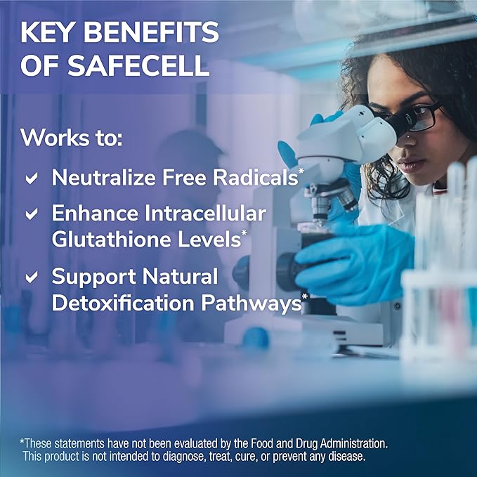 Tesseract SafeCell S-Acetyl Glutathione Supplement 300mg Healthy Aging Cellular Support Powerful Antioxidant Hypoallergenic Vegan Patented Delivery Bioavailability 60 Vegetarian Capsules
