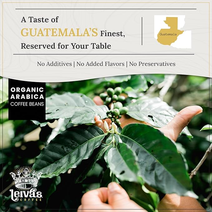 Leiva’s Guatemalan Single Serve K-cups Coffee Pods (22 Count) – Small Batch Decaffeinated Roast Capsules - Rich Bold &amp Balanced Flavor - Single Serve Pods for Keurig Coffee Machine - 0.35 Oz Cup