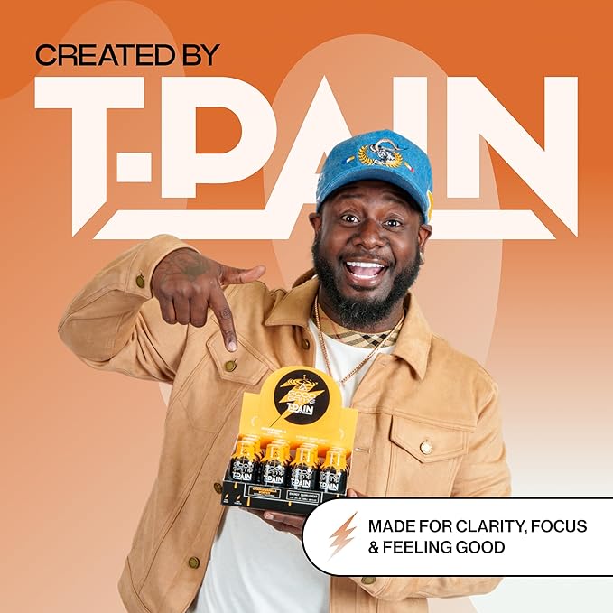 Nappy Boy Dranks Good Game by T-Pain Energy Shot 2oz (12 Pack) Sugar-Free Zero Calorie Focus Drink with 200mg Caffeine and B-Vitamins (B3 B6 B12) - Clean No-Crash Energy Boost Orange Vanilla Vo