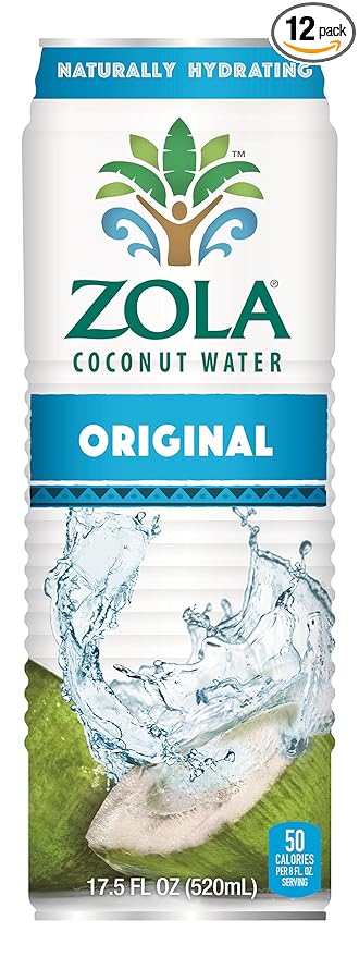 Zola 100% Pure Coconut Water 17.5 Fl Oz (Pack of 12)