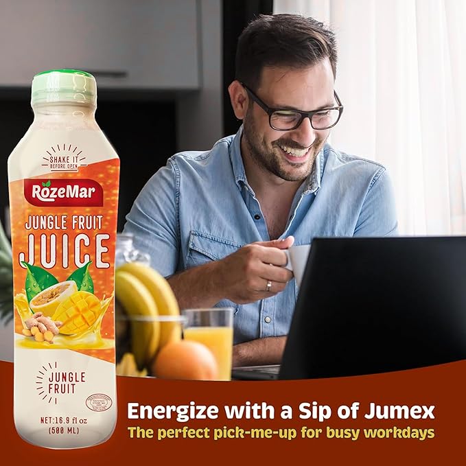 Jungle Juice – Mango Passion Fruit &amp Ginger Blend |Pack of 12 Tropical Fruit Beverage | Smooth &amp Refreshing Drink with Real Fruit Flavors