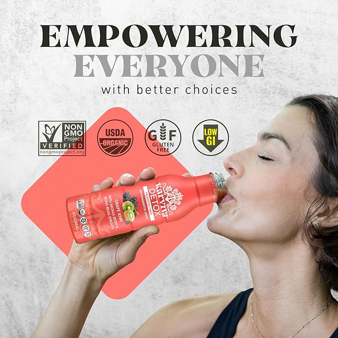 Organic Detox Juice 100% Real Sprout &amp Berry Juice – Ancient Remedy Users Proven for Digestive &amp Liver Health Allergy Relief &amp Skin Radiance Antioxidants &amp Prebiotic Fiber Low Glyc
