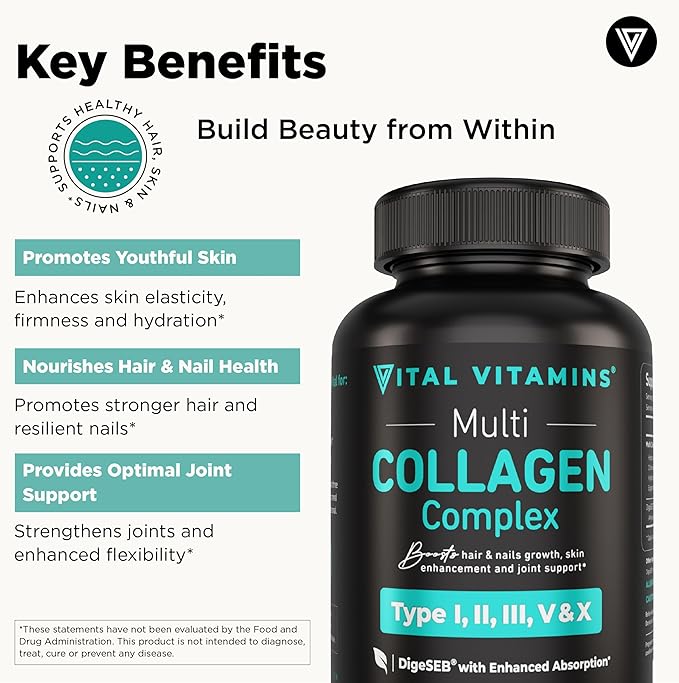 Vital Vitamins Multi-Collagen 150 ct + Astaxanthin Antioxidant Complex 60 ct