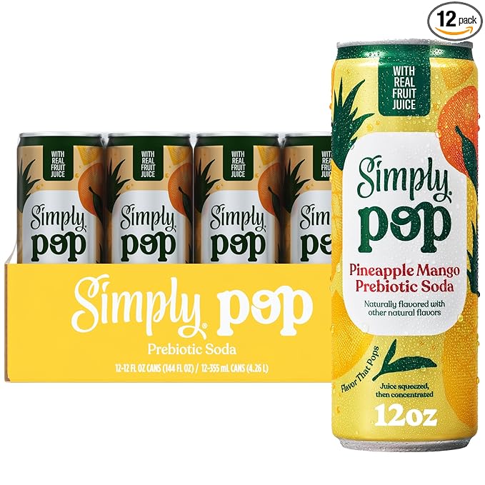 Simply Pop Soda Pineapple Mango 12 fl oz (Pack of 12)