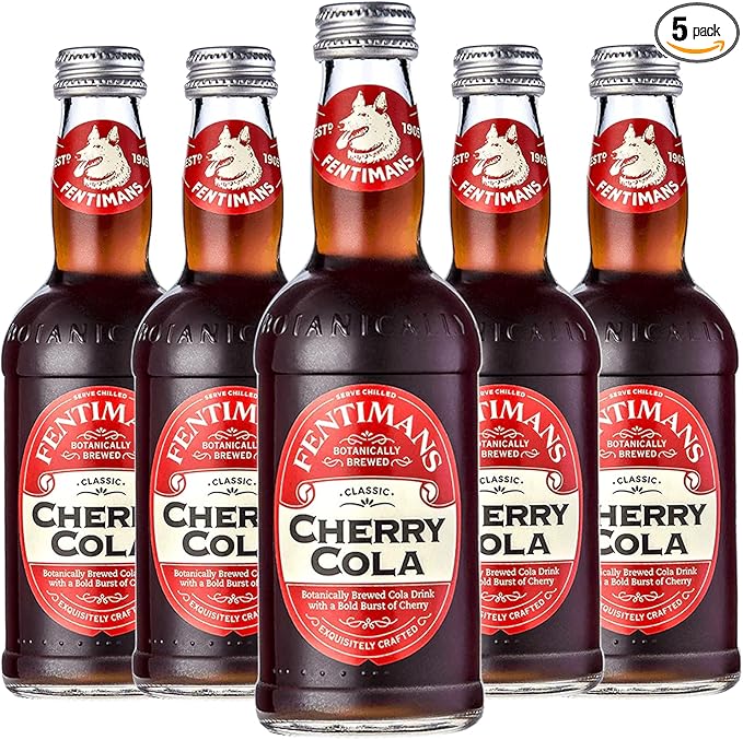 Fentimans Botanically Brewed Classic Cherry Cola Sparkling Soda 9.3 fl oz Bottles – Premium Craft Soda/Mixer for Cocktails &amp Refreshing Drinks