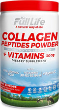Full Life Collagen Peptides Powder - Bovine Collagen Supplement with Hyaluronic Acid - Hydrolyzed Collagen Powder for Women and Men - Kosher Gluten-Free - 300g