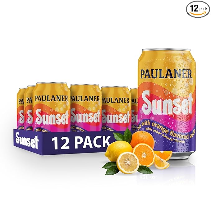 Paulaner Sunset Classic Orange Cola Soda Soft Drink | Fruity European Natural Sugar Spezi Soda Made in Germany | Vegan and Gluten-Free | 11.2 fl oz (330mL) Cans | 12-Pack Case of Soda