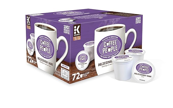 Coffee People Deliciously Dark Single-Serve Keurig K-Cup Pods Dark Roast Coffee 72 Count
