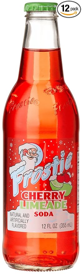 Frostie CHERRY LIMEADE SODA - Just what the Snowman ordered! 12-Ounce Glass Bottle (Pack of 12)