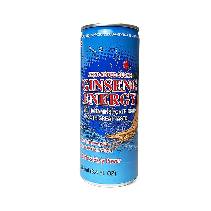 Ginseng Energy Drink Zero Added Sugar 8.4 Fl Oz (24 Cans Per Pack)