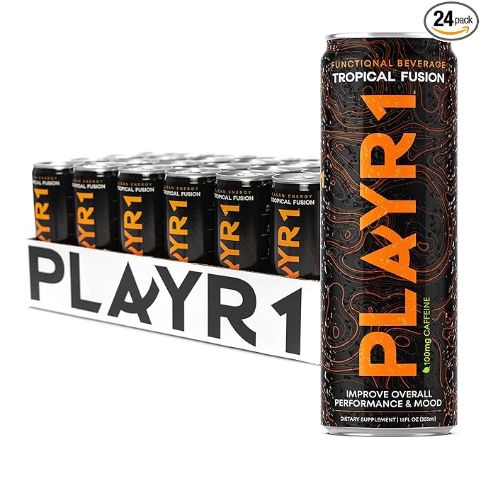 PLAYR1 Tropical Fusion Caffeinated 24 Pack