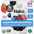 Noka Superfood Fruit Smoothie Pouches Super Berry Healthy Snacks with Flax Seed Prebiotic Fiber and Plant Protein Vegan and Gluten Free Organic Squeeze Pouch 4.22 oz 24 Count