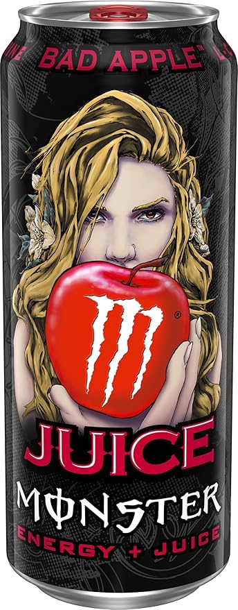 Monster Energy Juice Bad Apple Energy + Juice Energy Drink 16 Ounce (Pack of 15)