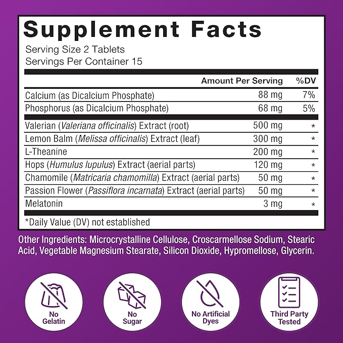 Force Factor Somnapure 2-Pack Drug-Free Sleep Aid for Adults with Melatonin Valerian Root and Lemon Balm Non-Habit-Forming Sleeping Pills Fall Asleep Faster Wake Up Refreshed 60 Tablets