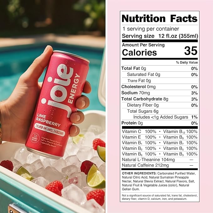 Joie Energy Drink (Mixed 12 Fl Oz (Pack of 12))