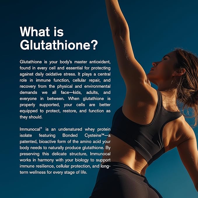 Immunocal Glutathione Precursor – Whey Protein Isolate Immune Support Master Antioxidant Detox Cleanse + Brain Health | Fat-Free Sugar-Free Lactose-Intolerant Friendly | 30 Servings
