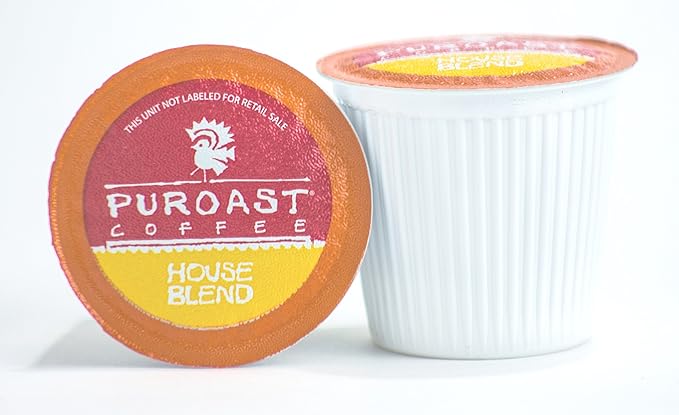 Puroast Low Acid Coffee| House Blend Single Serve Pods | Medium Roast | High Antioxidants &amp High pH |No Bitter Aftertaste | Reduced Heartburn &amp GERD Friendly | 72 Count - Compatible with Keuri