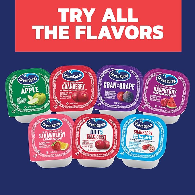 Ocean Spray Cranberry Juice Cocktail Cups 4 Ounce (Pack of 48)
