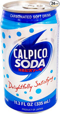 CALPICO SODA Carbonated Soft Drink Hint of Citrus Flavor Japanese Soda Made With CALPICO and Carbonated Water 11.3oz Can (Pack of 24)